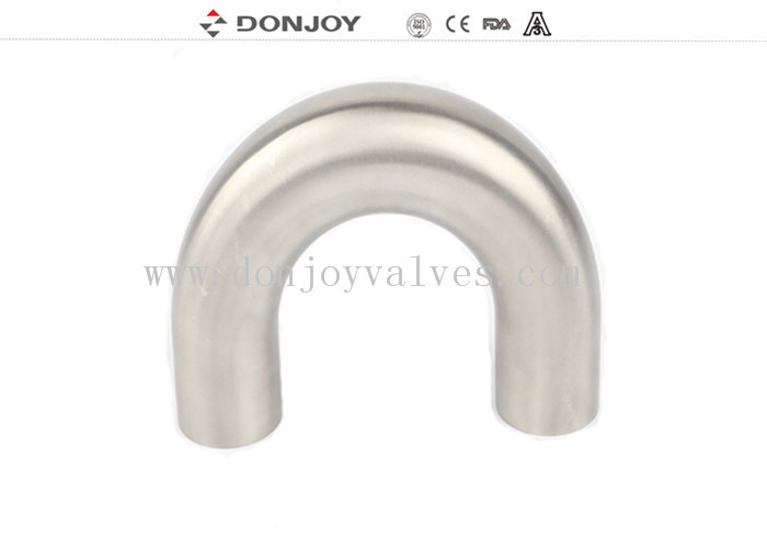 1/2&quot; - 6” 3A  Stainless Steel Sanitary Fittings 180 degree welded Bend  Matt Polished