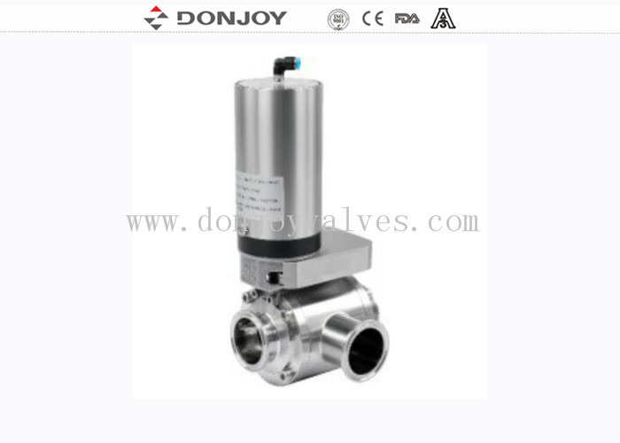 Manual SS316L DN50 Pneumatic 3 Way Butterfly Valves