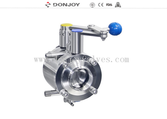 Sanitary stainless steel butterfly valves , 4" Manual mixing proof butterfly valve