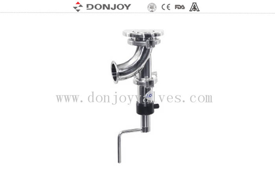 SS304 And SS316L Stainless Steel Sanitary Manual Tank Bottom Seat Valve 90 Elbow Type
