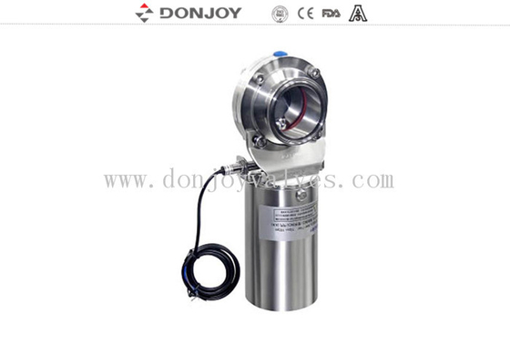 SS316L Stainless steel pneumatic clamped  butterfly valve with position sensor